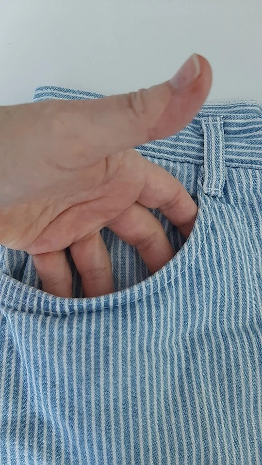 ARIZONA Mujer Skort Falda Pantalones Cortos Talla 9 Pin Rayas Denim Azul Foto 4 de 4