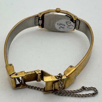 VTG Pulsar Quartz Watch Y580-5389 Women Gold Tone Barrel Analog