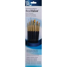 Princeton Artist Brush Synthetic White Taklon Real Value Brush Set 6 Piece