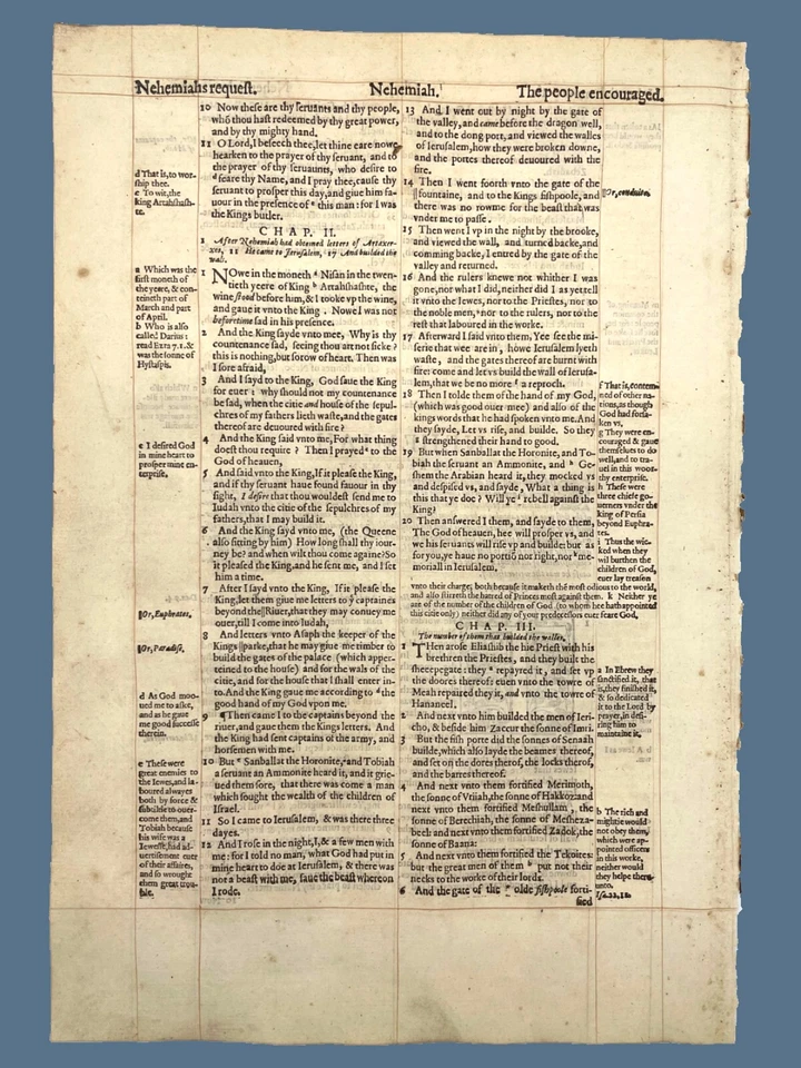 1597 Geneva Bible Page - An Old or New Testament Leaf - Select Your Passage Foto 2 de 4