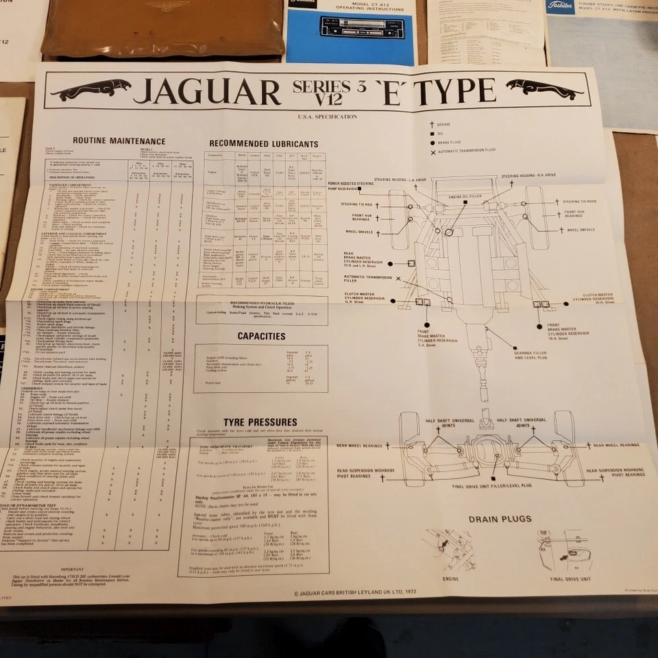 Jaguar XKE E-TYPE Serie 3 V12 MANTENIMIENTO OPERATIVO Y MANUAL DE SERVICIO OEM Foto 2 de 4