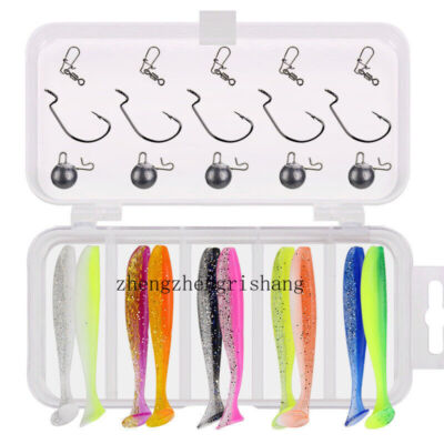 25Pc/Box Soft Fishing Lures Kit Lure Set Artificial Bait with Crank