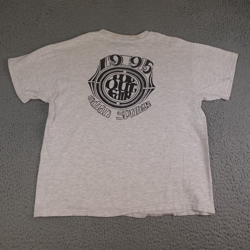 Vintage Indian Springs Shirt Mens Large Gray Short Sleeve 1995 Pop Out Fair