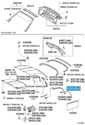 TOYOTA MR2 Spyder ZZW30 00-02 Genuine Side Window Weatherstrip RH