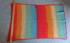 Handmade Crocheted Baby Blanket Throw 33" X 21" Lightweight