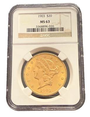 US 1903 Gold $20 20 Dollars NGC MS63 Double Eagle Liberty Head | eBay