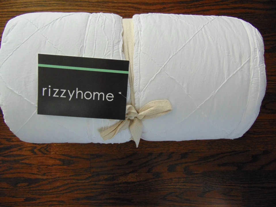 RIZZY HOME EDREDÓN BLANCO TALLA:90"X92" NUEVO Foto 2 de 3