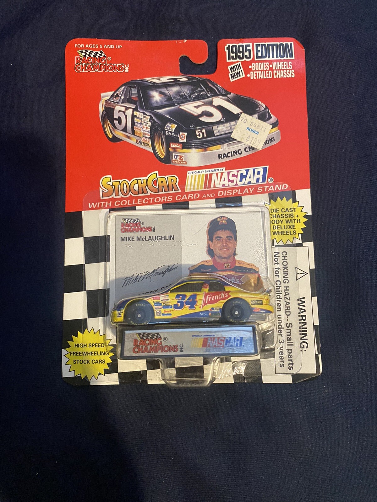 1995 Edition Racing Champions 1:64 Diecast Stock Car Nascar Mike McLaughlin #34