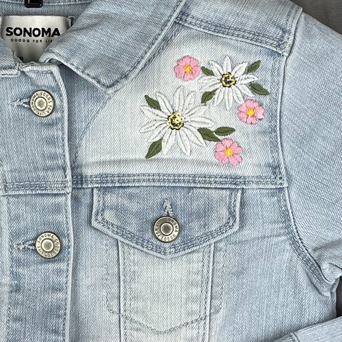 Sonoma Little Girl's Fashion Denim Jacket Size 5-6X Light Blue Stretch Fabric - Picture 3 of 8