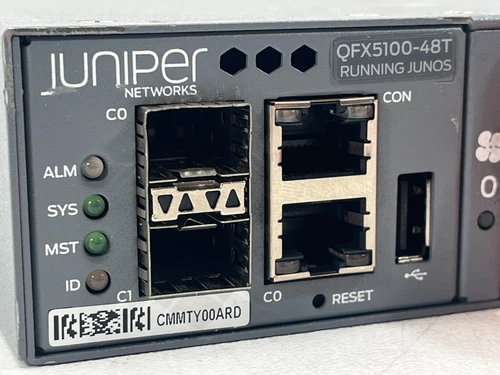 JUNIPER QFX5100-48T-AFO 48-PORT 100M/1G/10G RJ-45 SWITCH WITH 6x QSFP PORTS - Picture 2 of 3