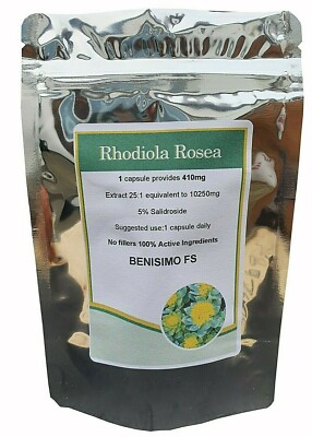 Rhodiola Rosea Kapseln 10250mg pflanzliche Kapseln, 5% Salidrosen, Angst, Stress
