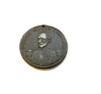 1881 G.A.R. SILVER ANNIVERSARY OF DETROIT ENCAMPMENT GENERAL SHERMAN PENDENT
