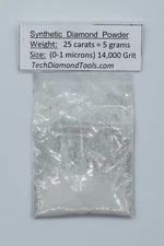 Diamond Micron Powder 14.000 Grit Mesh (0-1 Micron), Weight - 25 Carat = 5 Grams