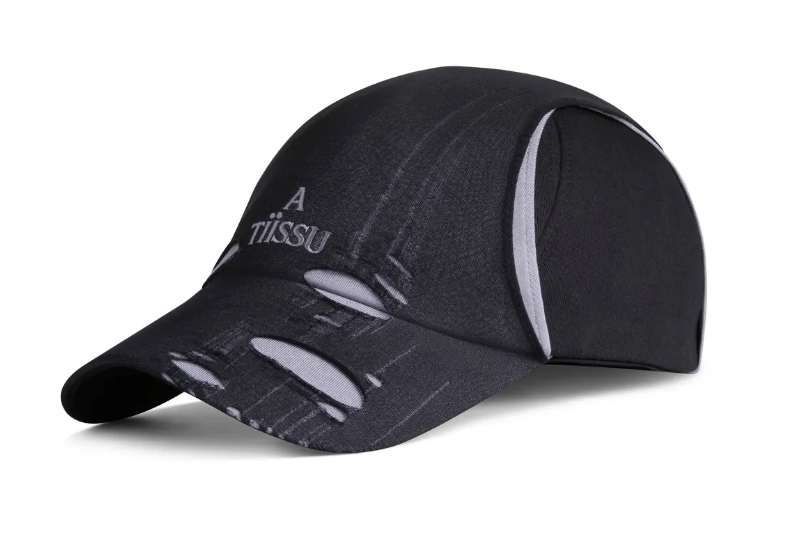 ATiiSSU Stocking Cap BK Black Distressed Layered Hat Logo