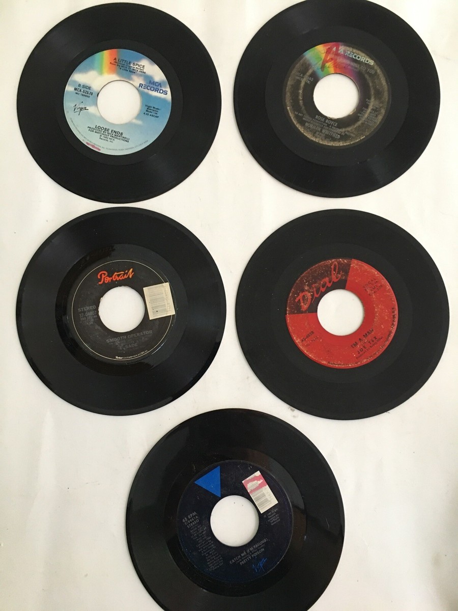 5 Original 1970s - 1980s 45 rpm 7” Vinyl discs VG Signed Dial And