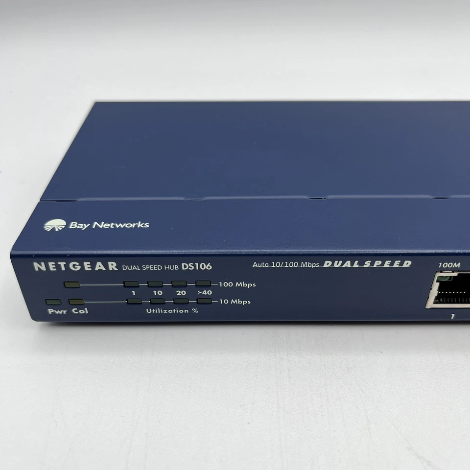 Netgear 6-Port 10/100 Dual Speed Ethernet Hub w/ Uplink Button - Model DS106 - Image 2 of 4