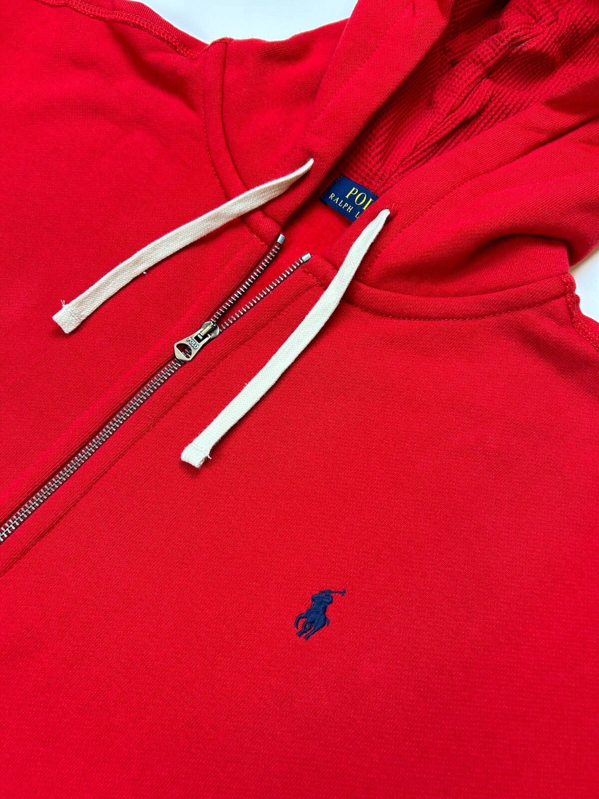PONY Polo Ralph Lauren Felpa con cappuccio e cappuccio full zip grande e alta con frangia Rosso