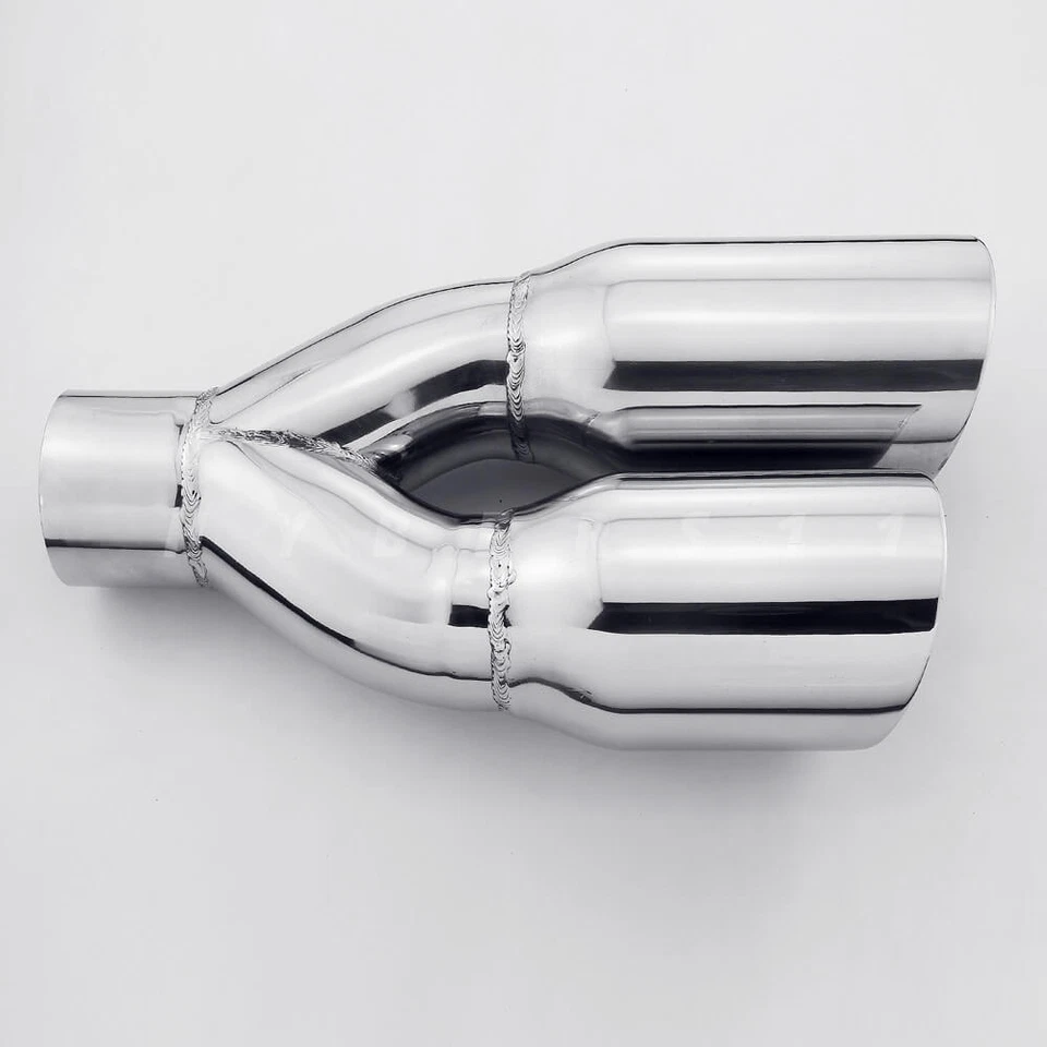 Puntas de escape QUAD 3,5" 2,5" entrada doble pared ángulo corte para Chevrolet C3 Corvette Foto 4 de 4