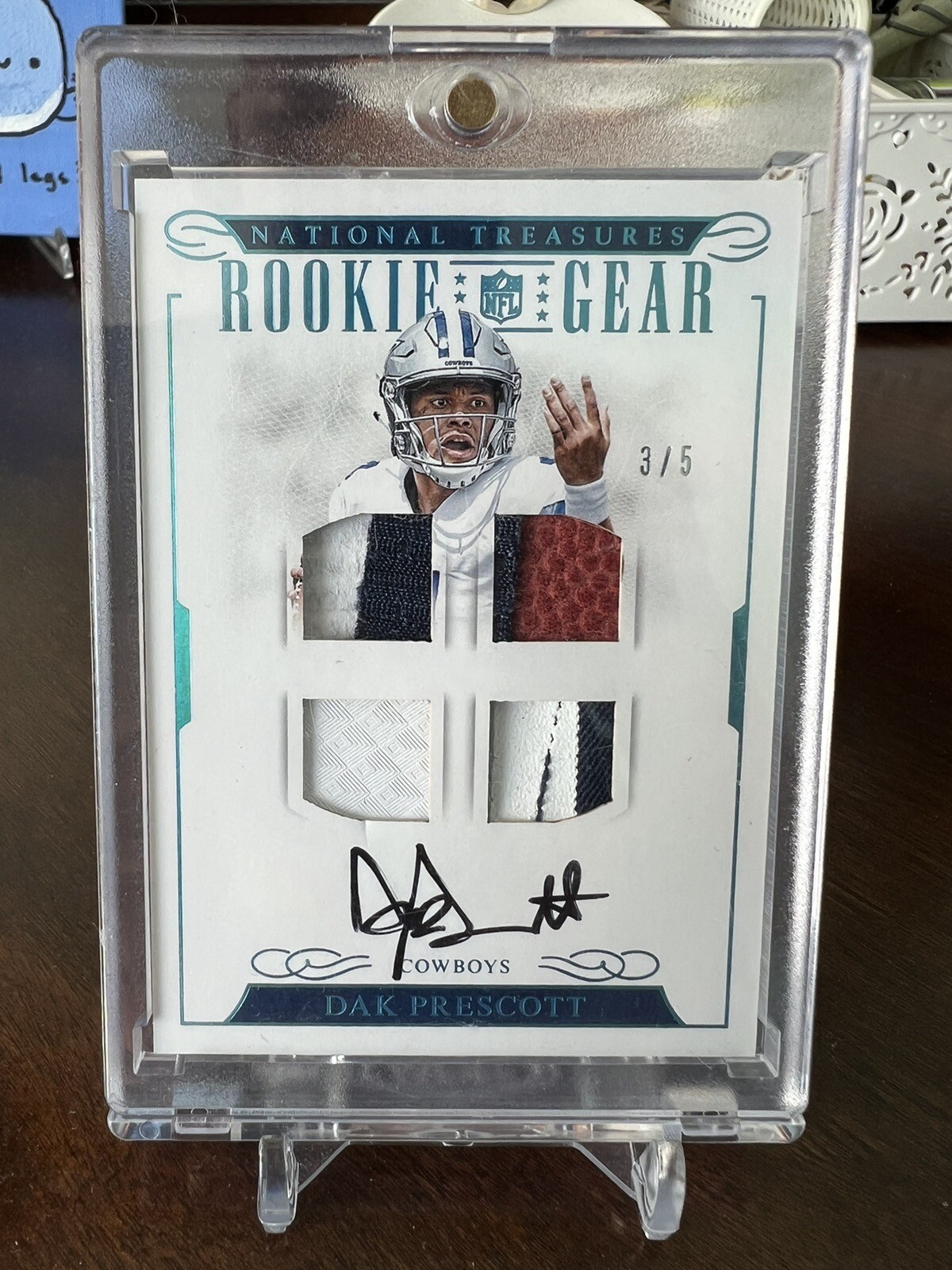 Dak Prescott Panini National Treasures Rookie NFL Gear Materials Signatures #30 Quad