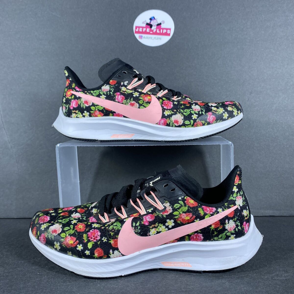 Nike Air Zoom ' Pegasus 36 Floral Shoes Black Pink Youth Nike Air Zoom ' Pegasus 36 Floral Shoes Black Pink Youth