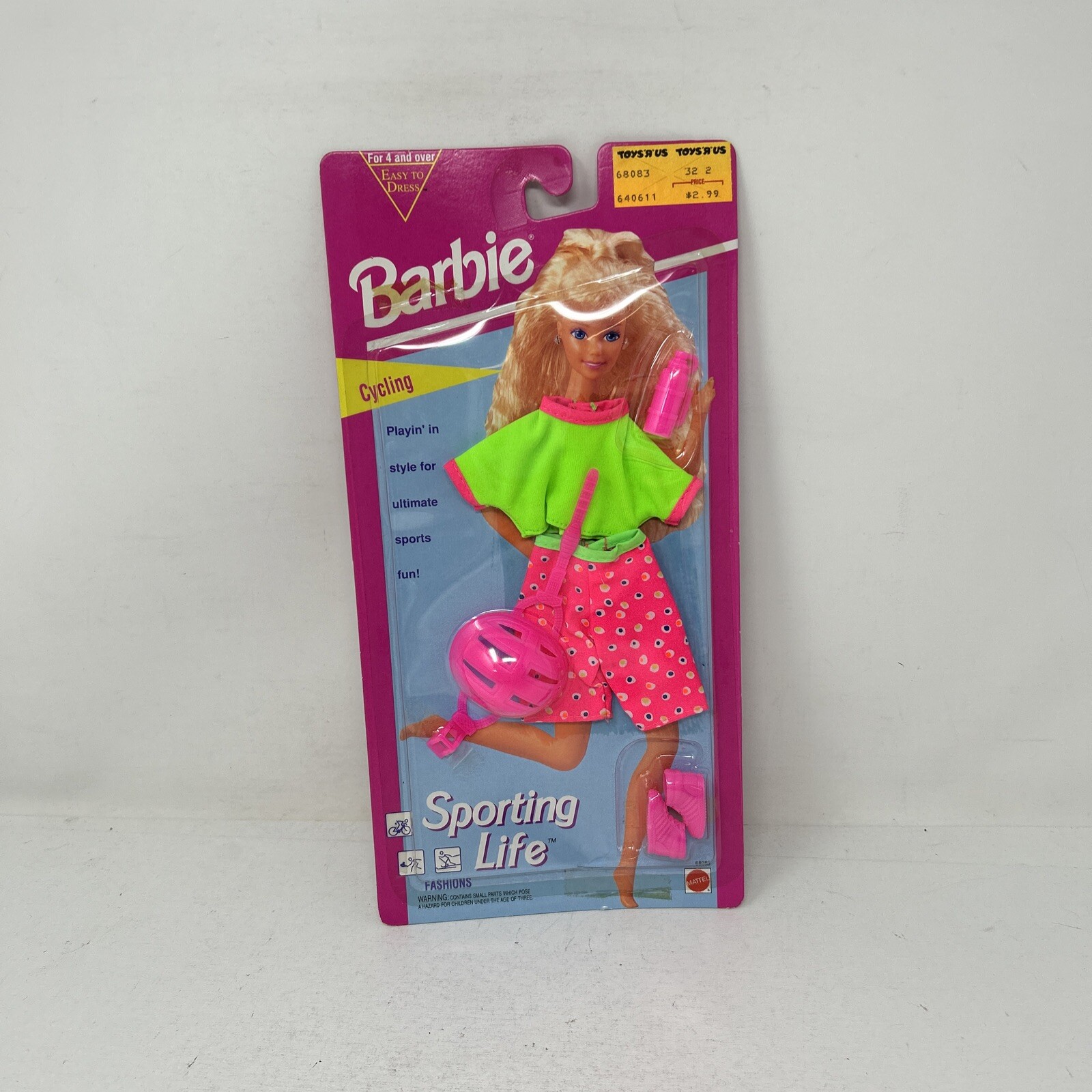 Barbie Clothes: Sporting Life Fashions Cycling Playset 1993 Mattel 68083 NIp
