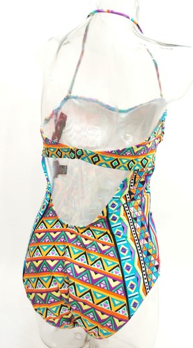Apt 9 Aztec Printed Halter Strap One-Piece Swimsuit Women's Large #E62RN - Bild 2 von 2