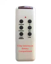 CHQ8BT7053T Ceiling Fan Remote Control 5 DIP SWITCHES with Wall Holder