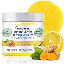 Kojic Turmeric Cleansing Pads: Turmeric Exfoliating Face Scrub Pads for Face
