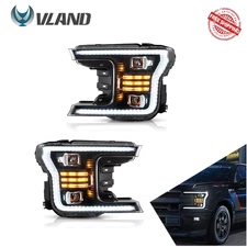 18-20 Ford F150 13Th Gen LED Headlights with Dual Beam Projector Black