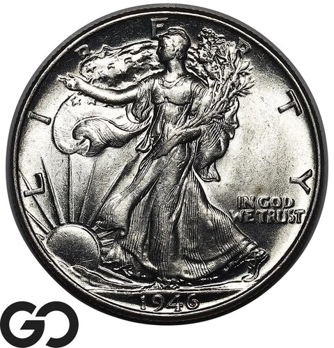 1946 Walking Liberty Half Dollar Blast White Choice BU++