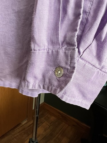 Tall Girl Linen Shirt XL Tall Light Purple - Picture 4 of 6