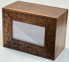 Rosewood Border Engraved Wooden Cremation Urns for Human Ashes Adult - Handmade