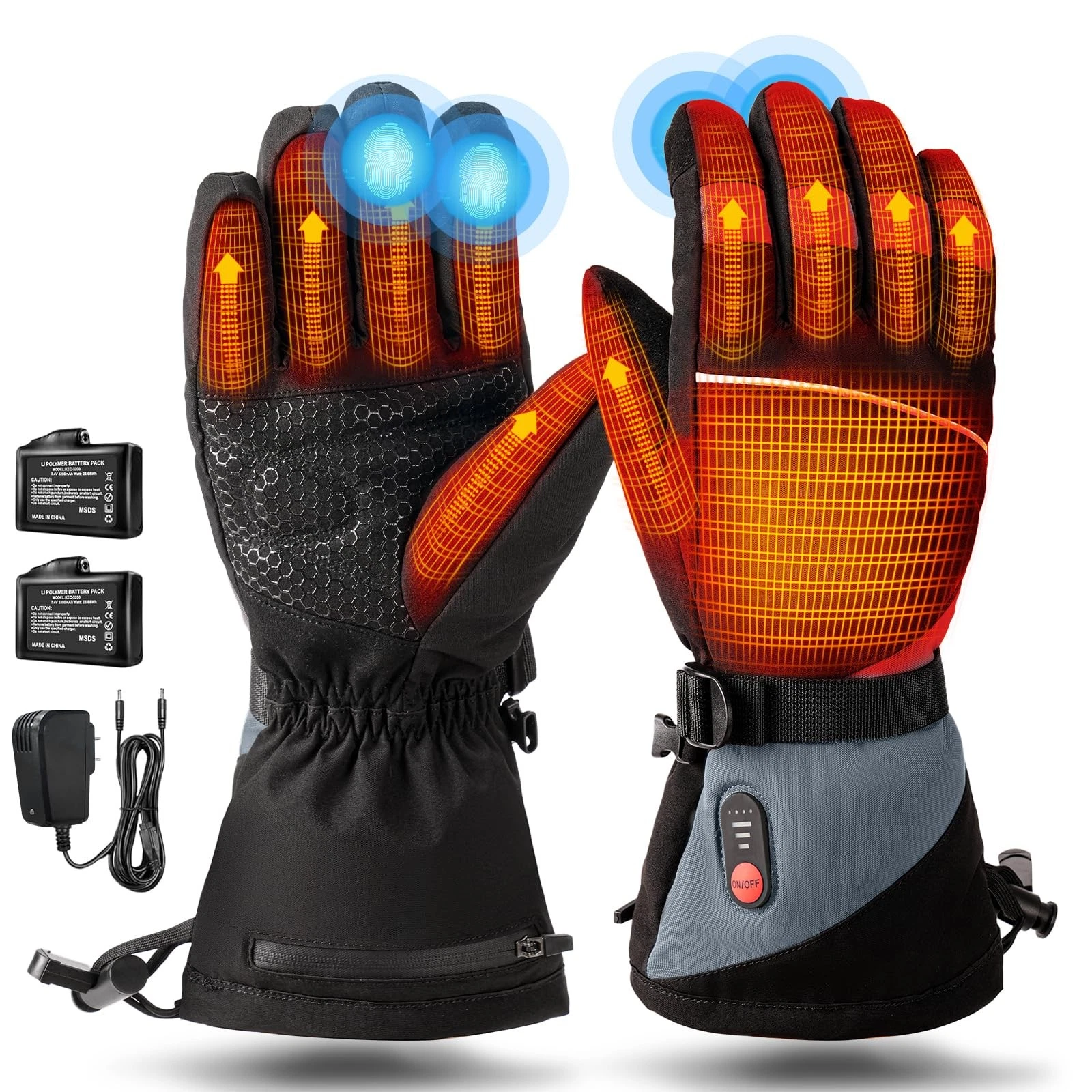 Rechargeable Heated Gloves for Men ,7.4V Fast Heating Glove Liners, Hand Warm...