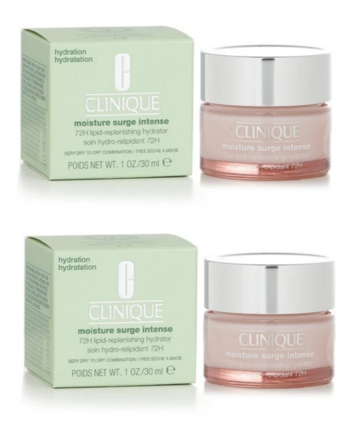 2 x Clinique Moisture Surge Intense 72H Lipid-Replenishing Hydrator 1oz/30ml NIB
