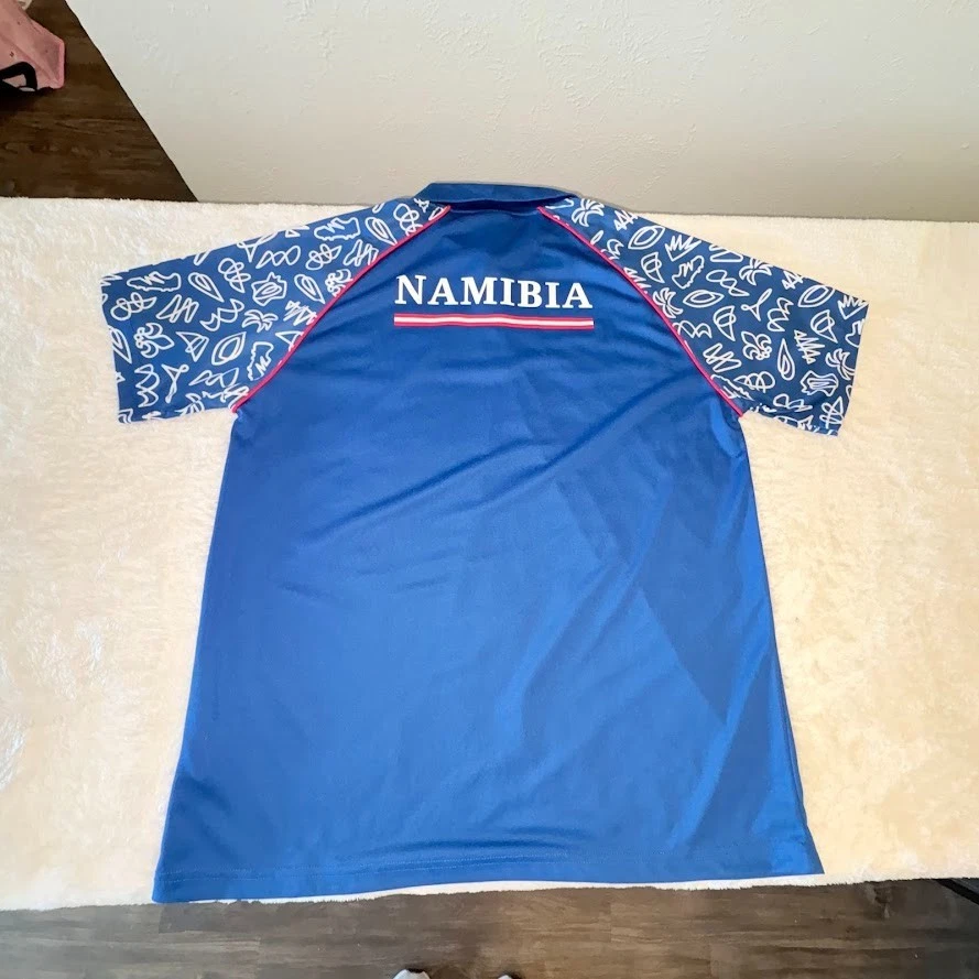 Camisa Polo Copa Mundial de Rugby Hombre XL Azul Francia 2023 Aficionado Deportivo Atlético Activo Foto 2 de 4