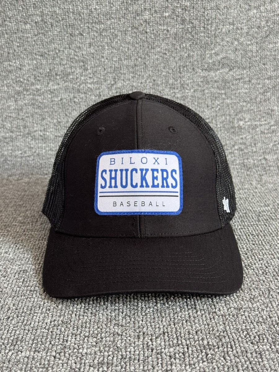 '47 Brand Biloxi Shuckers Trucker Snapback Black Curved Brim Baseball Hat