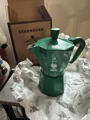 Starbucks Bialetti Italy Moka Express Pot 6 Cups 270mL / 9.1oz Green, New in Box