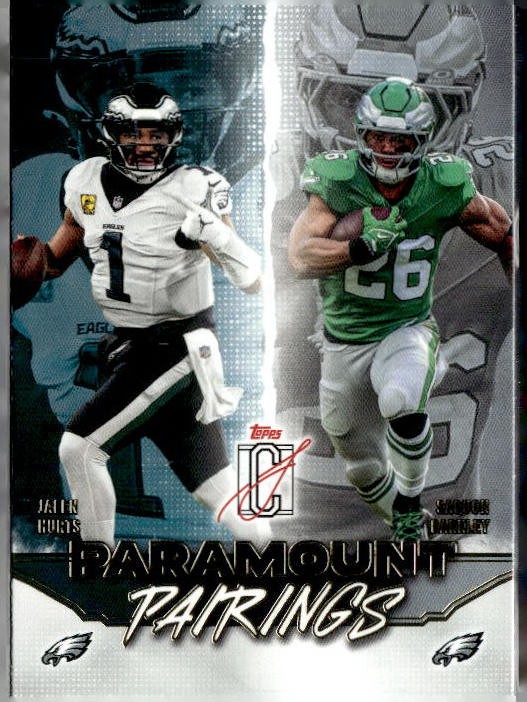 2025 Topps Signature Class #PP-5 Saquon Barkley / Jalen Hurts Paramount Pairings