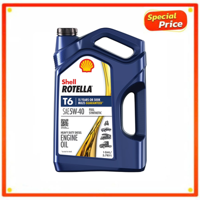 #ad Shell Rotella T6 5W 40 Full Synthetic Heavy Duty Diesel Engine Oil 1 Gallon New $23.46