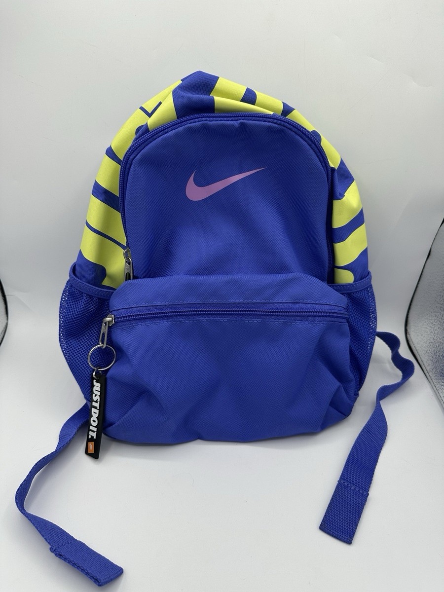 Nike Mini Backpack Blue Yellow Kids Youth Just Do It Small School Bag | eBay