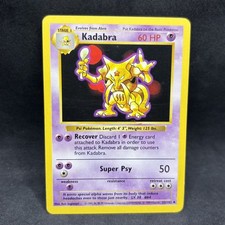 1995 kadabra pokemon card value 32 102 Kadabra [Shadowless] #32 Prices | Pokemon Base Set