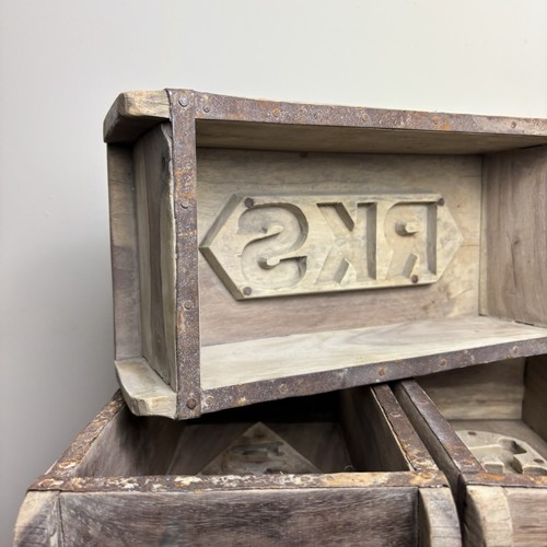 Rustic Wooden Brick Mould - Original Vintage Rustic Box - Small Crate - Picture 2 of 12