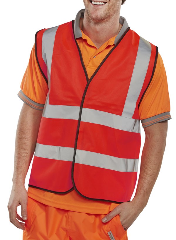 Beeswift Hi-Vis Vest Red Size S