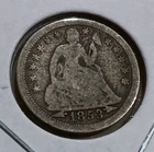 1853 With Arrows Seated Liberty Dime Silver