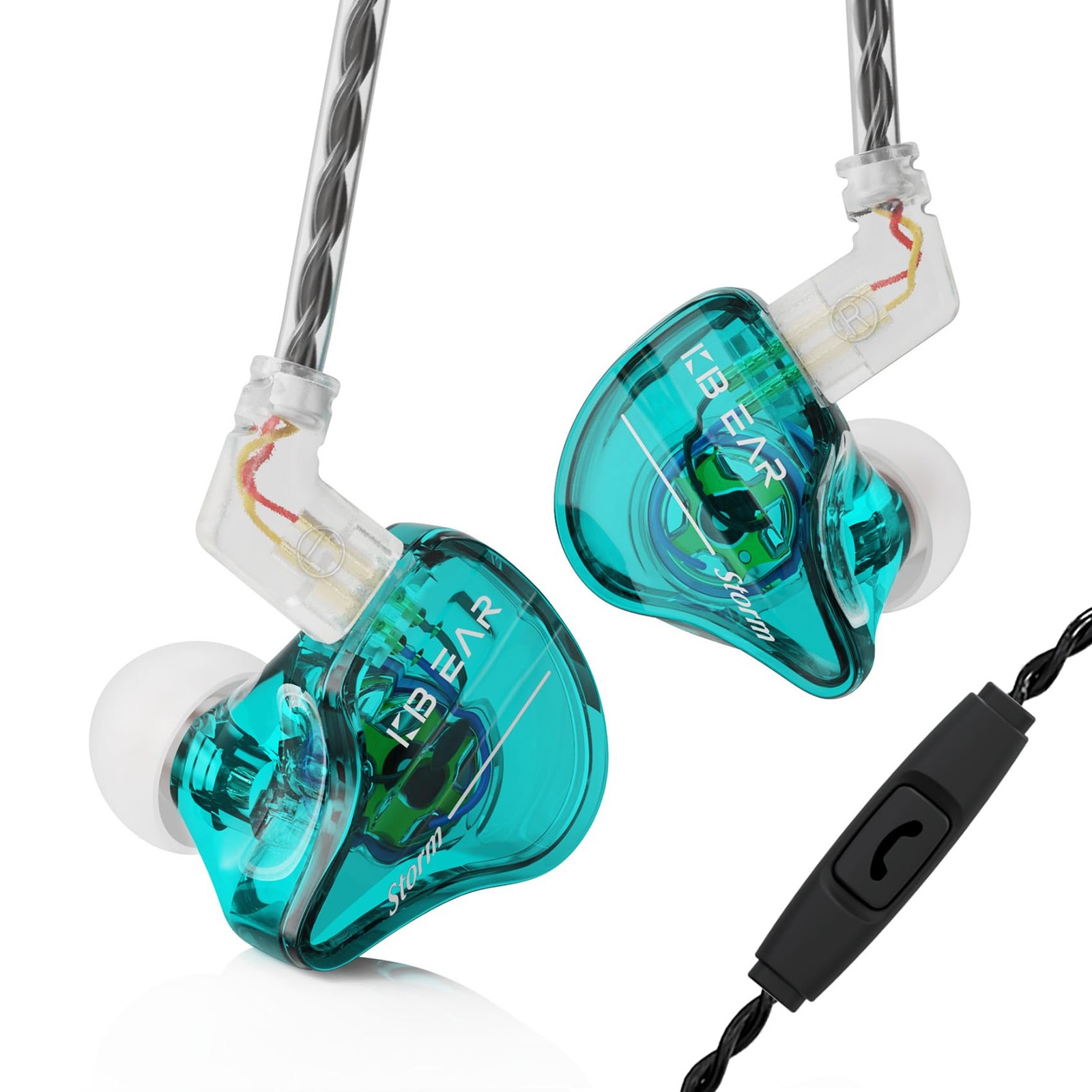 KBEAR Storm écouteurs intra-auriculaires filaires noirs avec câble détachable pour chanteurs