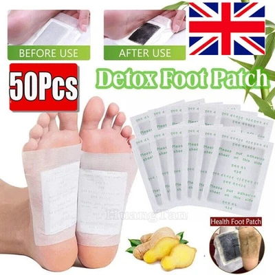 HAILICARE 50PACK Detox Foot Patches Foot Pads Body Toxins Feet Slimming Cleansing Herbal