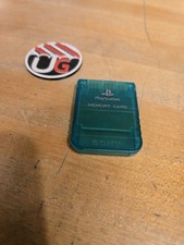 Authentic Sony PlayStation 1MB Memory Card Clear Translucent Emerald Green PS1