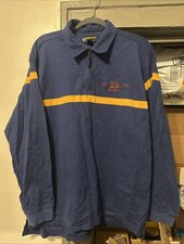 Vintage Eddie Bauer EBTEK Pullover Sweater Shirt Men s M Quarter Zip Blue Gold