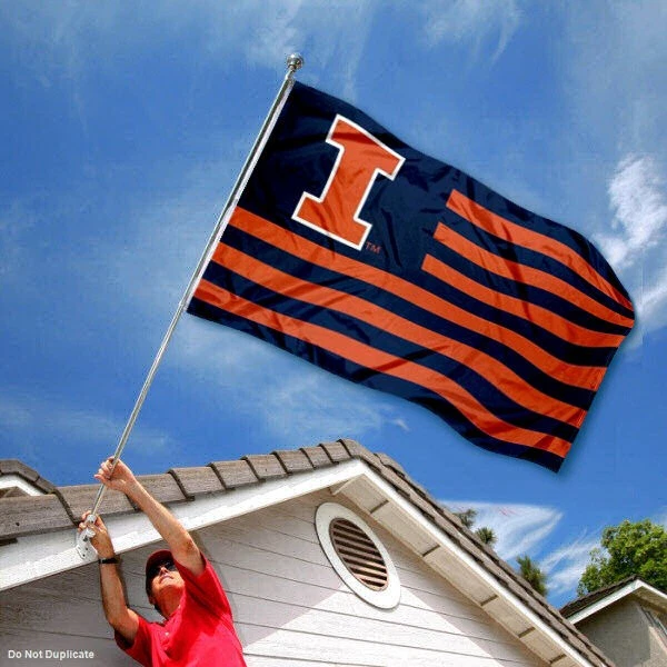 Bandera de la Universidad Illinois Fighting Illini para la Nación de Antiguos Alumnos Foto 2 de 4