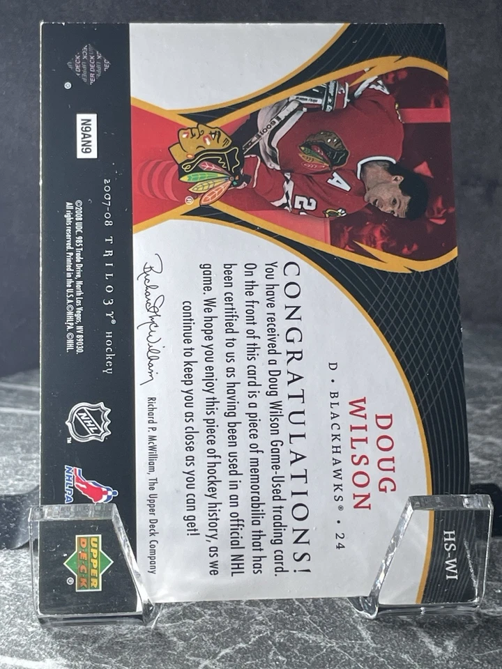 Doug Wilson Honorary HS-WI Upper Deck Trilogy 2007-08 - Image 3 of 4